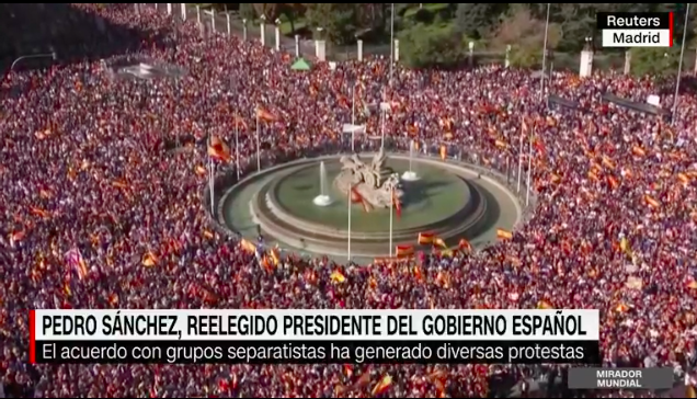 Multitudinaria protesta contra la amnistía para independentistas catalanes colapsa part de Madrid